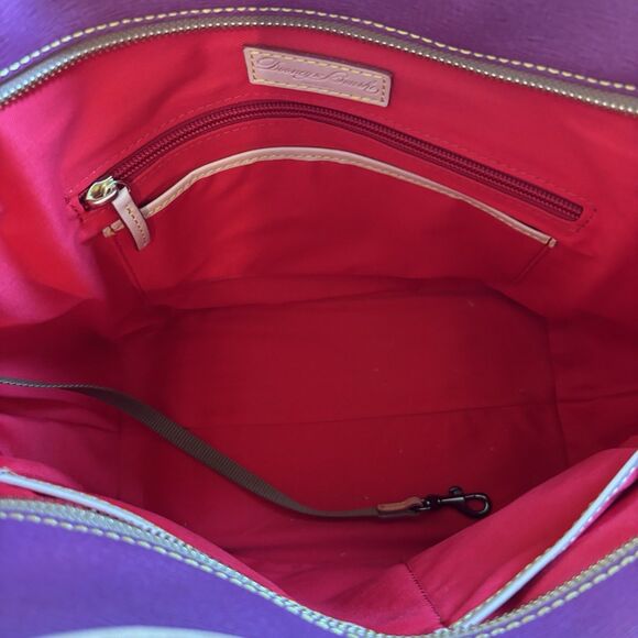 NEW Dooney & Bourke Shoulder Violet Saffiano Leather Satchel & Wallet Bag Tote - Picture 9 of 16